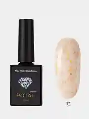 Бежевый меланж гель-лак с поталью TNL potal, 10 мл