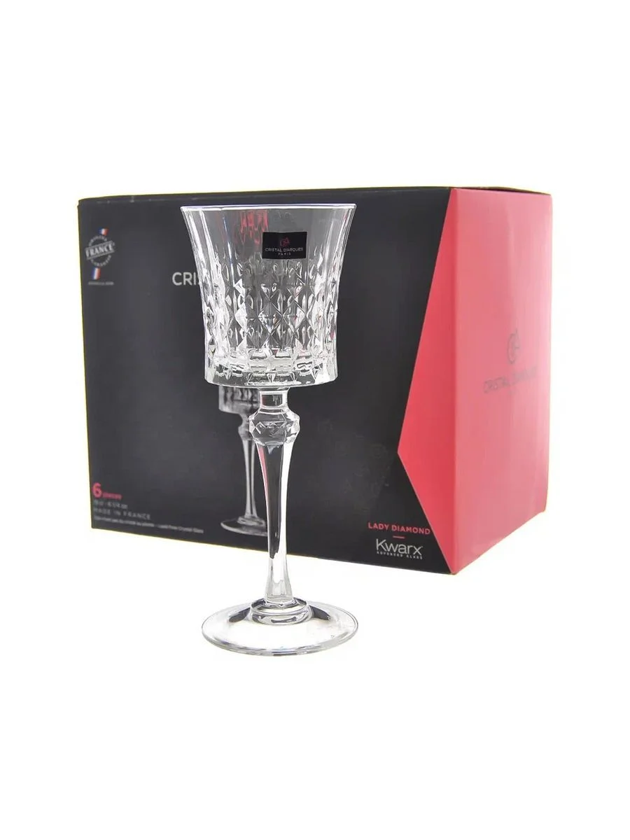 Прозрачный набор бокалов для вина Lady Diamond 190 мл (6 шт)