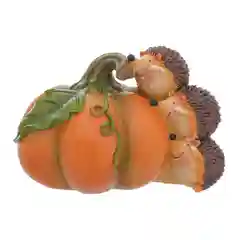 Коричневый набор статуэток Repast Ёжики с тыквой 13*10*9 см (2 шт)