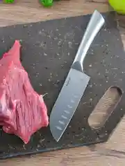 Серый металлик нож Сантоку Neoflam Stainless Steel 25*3*2 см