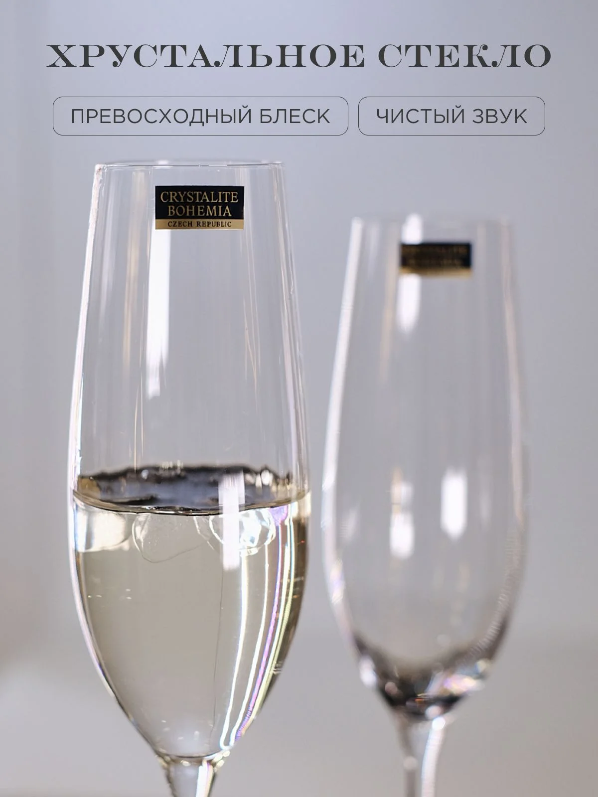 Прозрачный набор бокалов для шампанского COLUMBA OPTIC 260 мл 2 шт.