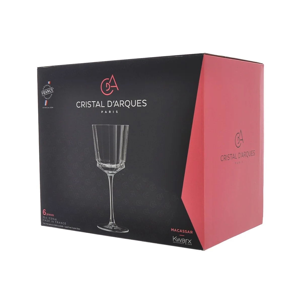 Прозрачный набор бокалов для вина Cristal d'Arques MACASSAR 350 мл 6 шт.