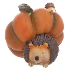 Коричневый набор статуэток Repast Ёжики с тыквой 10*8*7 см (4 шт)