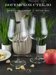 Прозрачный набор бокалов для вина Crystalite Bohemia Аrdea/Amudsen 540 мл (2 шт)