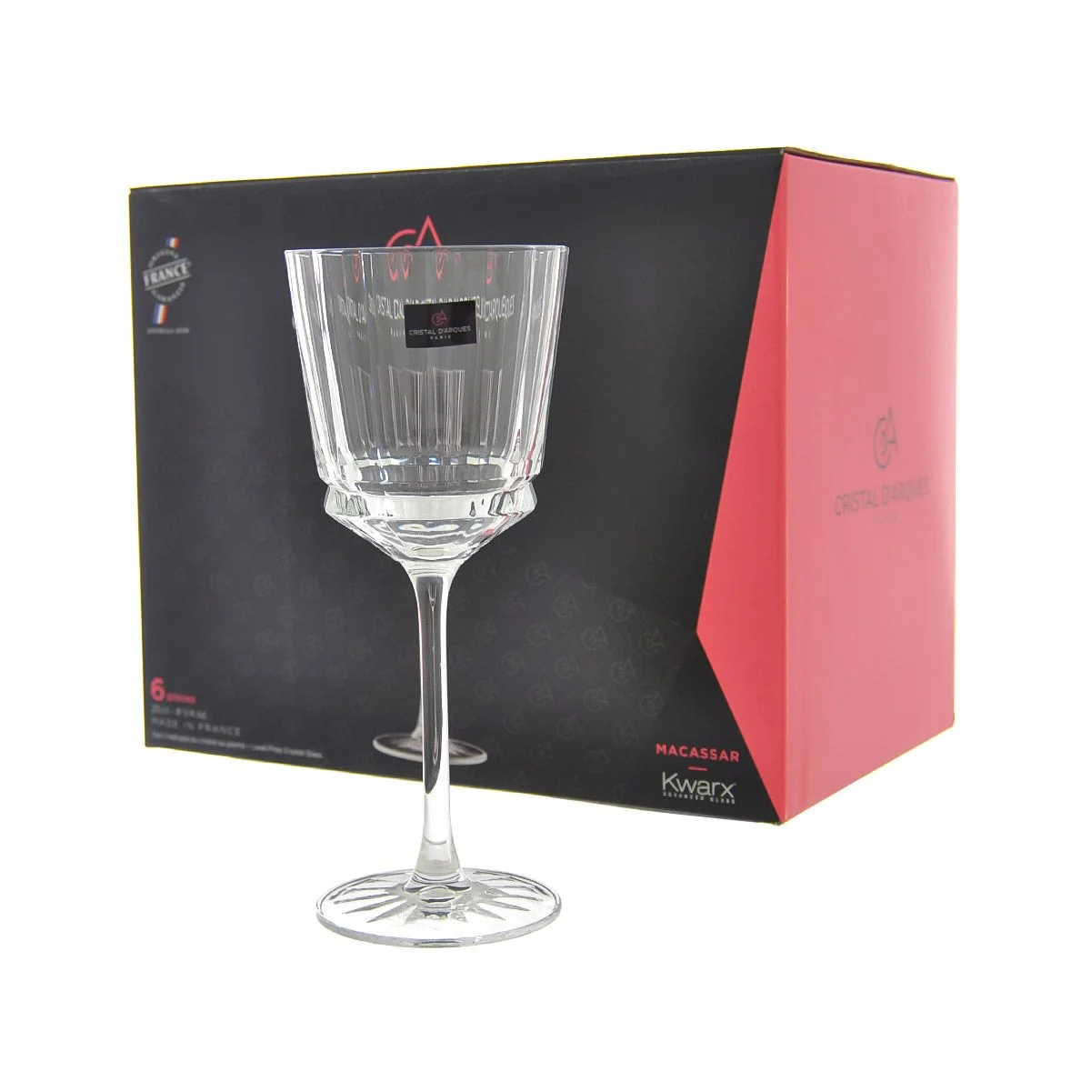 Прозрачный набор бокалов для вина Cristal d'Arques MACASSAR 250 мл 6 шт.