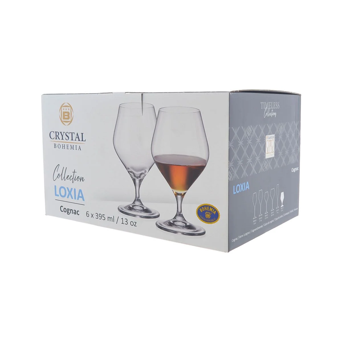 Прозрачный набор фужеров для вина Crystalite Bohemia LOXIA 395 мл (6 шт)