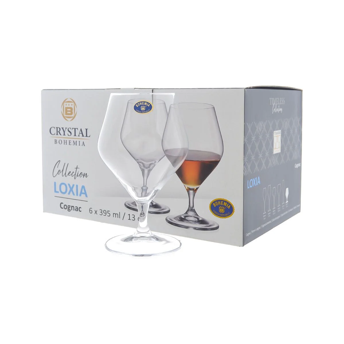 Прозрачный набор фужеров для вина Crystalite Bohemia LOXIA 395 мл (6 шт)