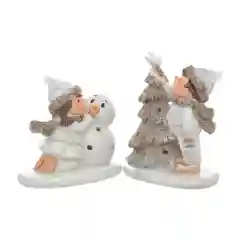 Белый набор статуэток с led-подсветкой Repast Funny kids 14*8*12 см (2 шт)