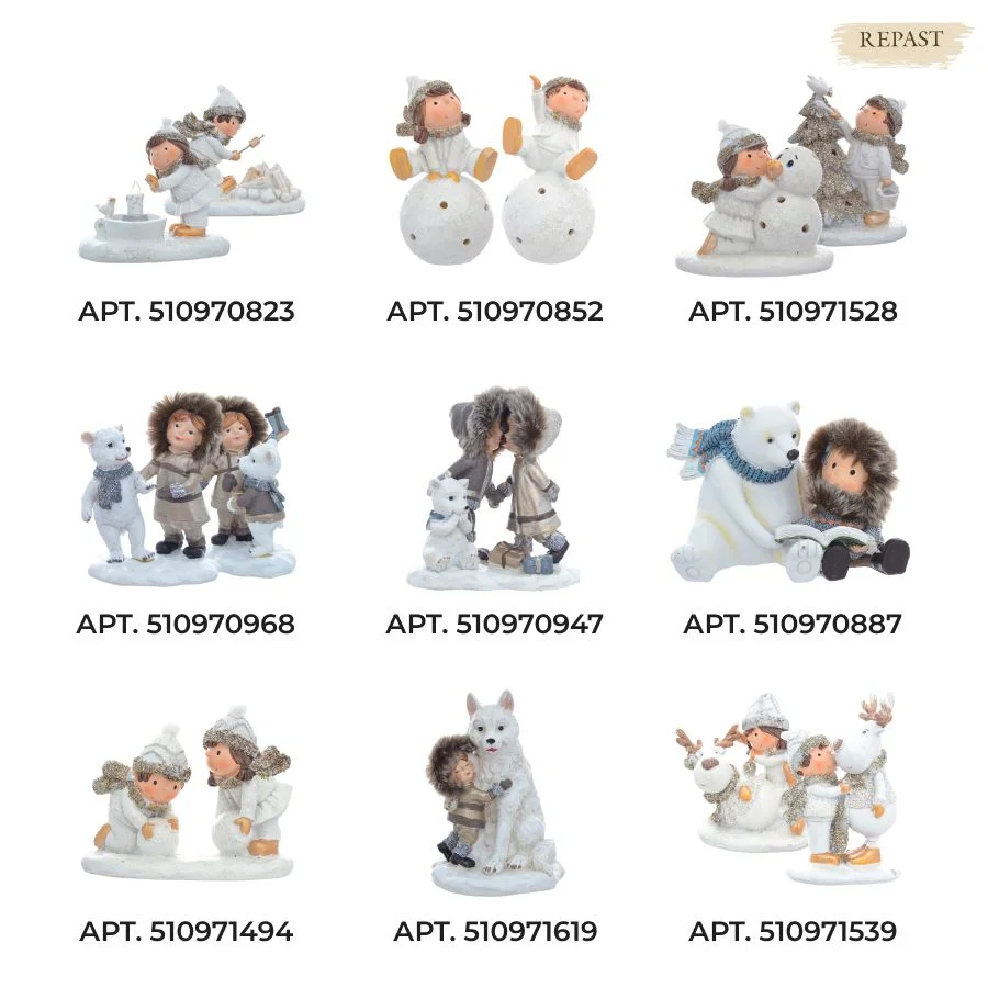 Белый набор статуэток с led-подсветкой Repast Funny kids 14*8*12 см (2 шт)