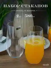 Прозрачный набор стаканов для воды высокие Columba Optic Crystalite Bohemia 580 мл 2 шт.