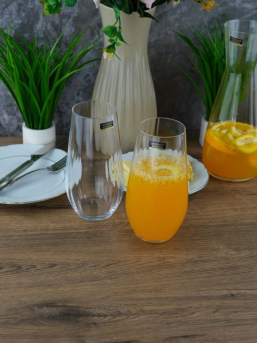 Прозрачный набор стаканов для воды высокие Columba Optic Crystalite Bohemia 580 мл 2 шт.