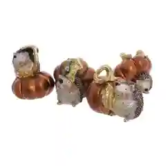Синий набор статуэток Repast Ёжики с тыквой 10*8*7 см (4 шт)