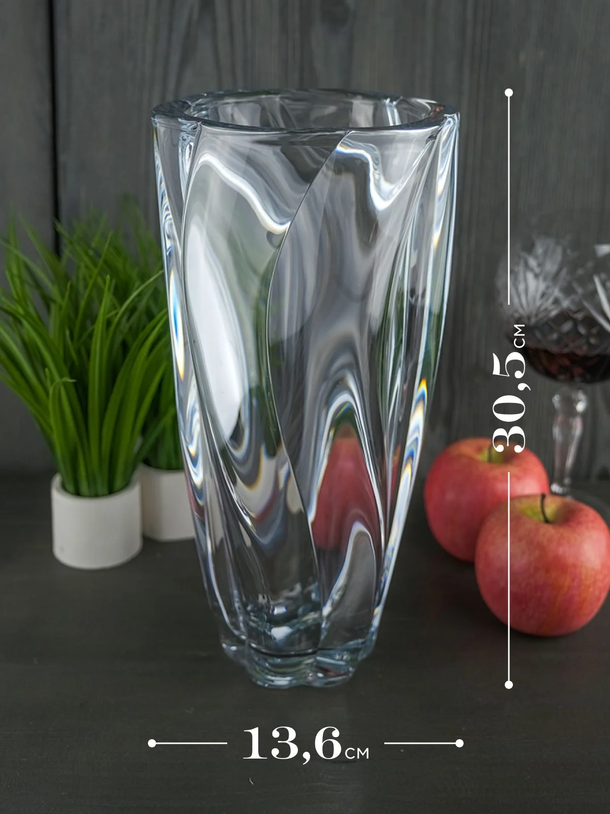 Прозрачный ваза для цветов Crystalite Bohemia Barley twist 30,5см