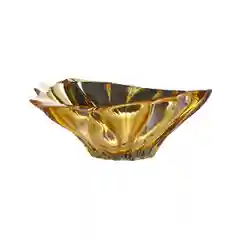 Золотой фруктовница Aurum Crystal Plantica янтарная 33 см
