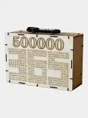 Копилка сборная ЭКО для денег, с маркером - Накопи 500 000 за 365 дней Новогодний подарок