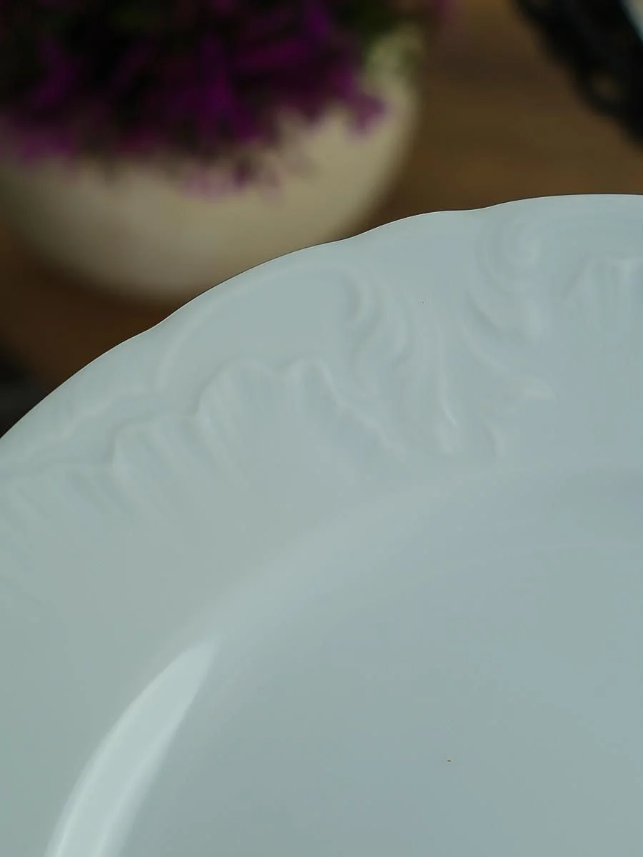 Белый набор плоских тарелок 25 см Repast Rococo ( 6 шт)
