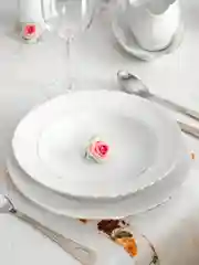 Белый набор плоских тарелок 21 см Repast Rococo ( 6 шт)