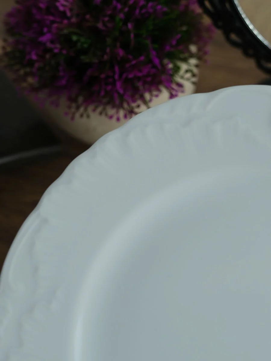 Белый набор плоских тарелок 21 см Repast Rococo ( 6 шт)