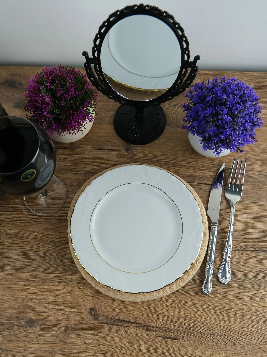 Набор плоских тарелок 21 см Repast Rococo с золот.полос. ( 6 шт)