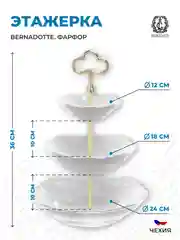 Белый фруктовница Bernadotte Недекорированный 3 яруса
