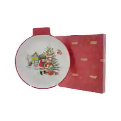 Белый блюдо сервировочное ёлочная игрушка Repast Санта 26*23*3 см
