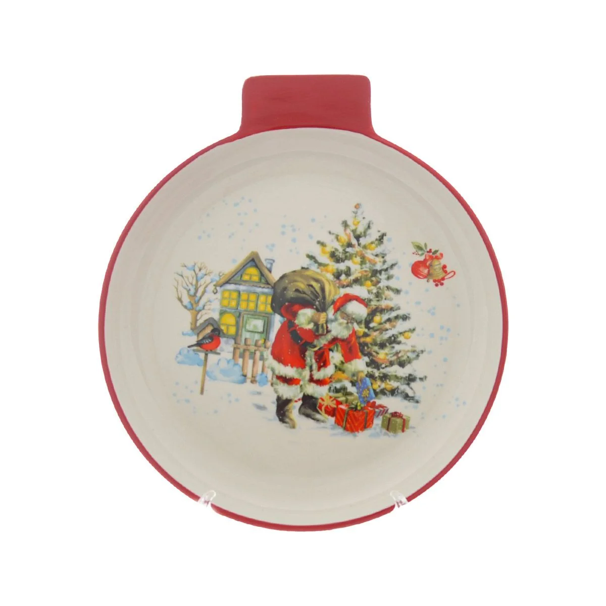 Белый блюдо сервировочное ёлочная игрушка Repast Санта 26*23*3 см