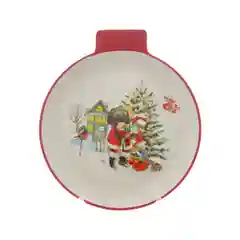 Белый блюдо сервировочное ёлочная игрушка Repast Санта 26*23*3 см