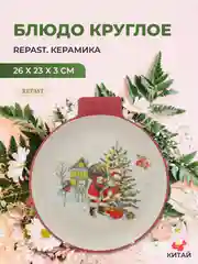 Блюдо сервировочное ёлочная игрушка Repast Санта 26*23*3 см
