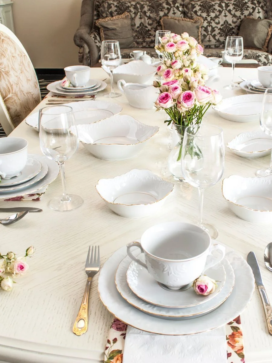 Белый чайный сервиз Repast Rococo(15 предметов на 6 персон)