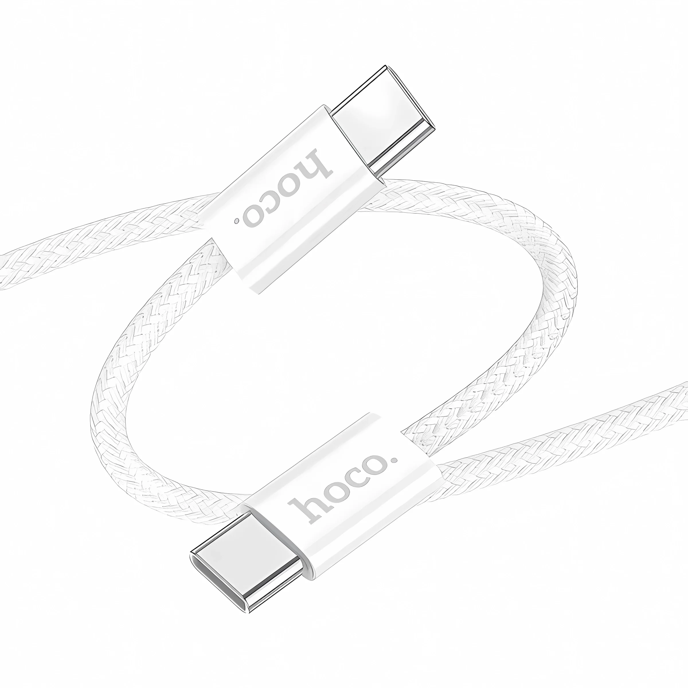 Белый кабель Type-C на Type-C HOCO X104 1м 60W