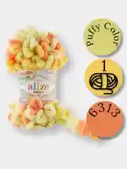 Светло-оранжевый пряжа Alize Puffy Color 100% Микрополиэстер 100г  9м