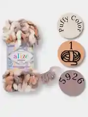 Карамельный пряжа Alize Puffy Color 100% Микрополиэстер 100г  9м