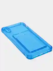 Синий чехол для iPhone 7/8 Plus/XR/11/12/13/Pro/Pro Max, силиконовый, с карманом для карт