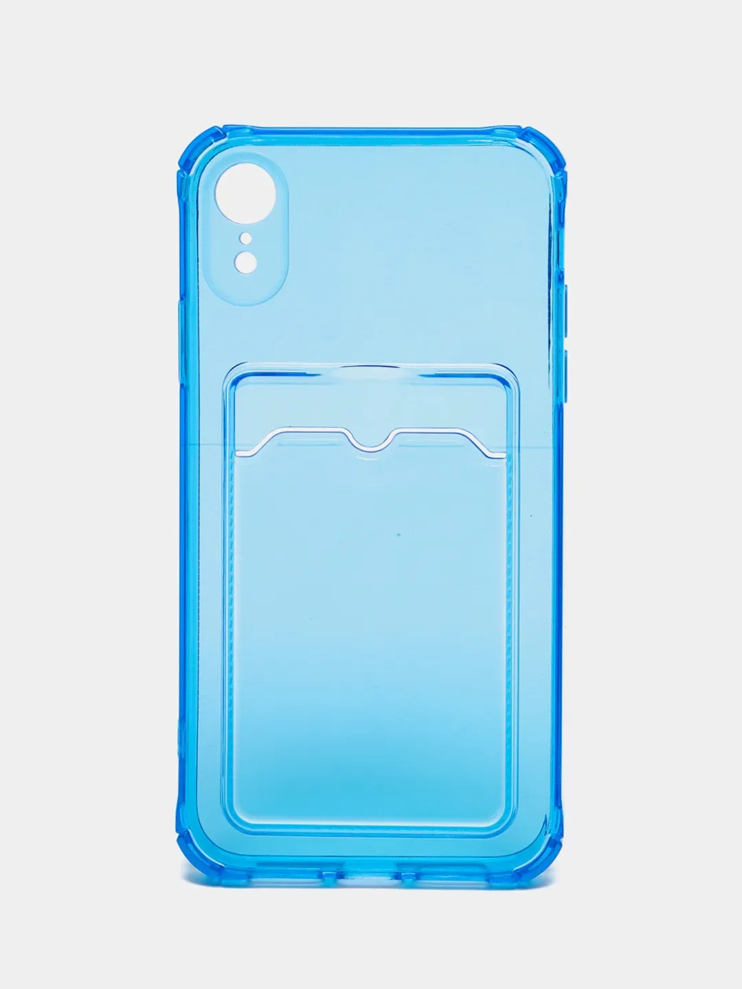 Синий чехол для iPhone 7/8 Plus/XR/11/12/13/Pro/Pro Max, силиконовый, с карманом для карт