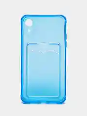 Синий чехол для iPhone 7/8 Plus/XR/11/12/13/Pro/Pro Max, силиконовый, с карманом для карт