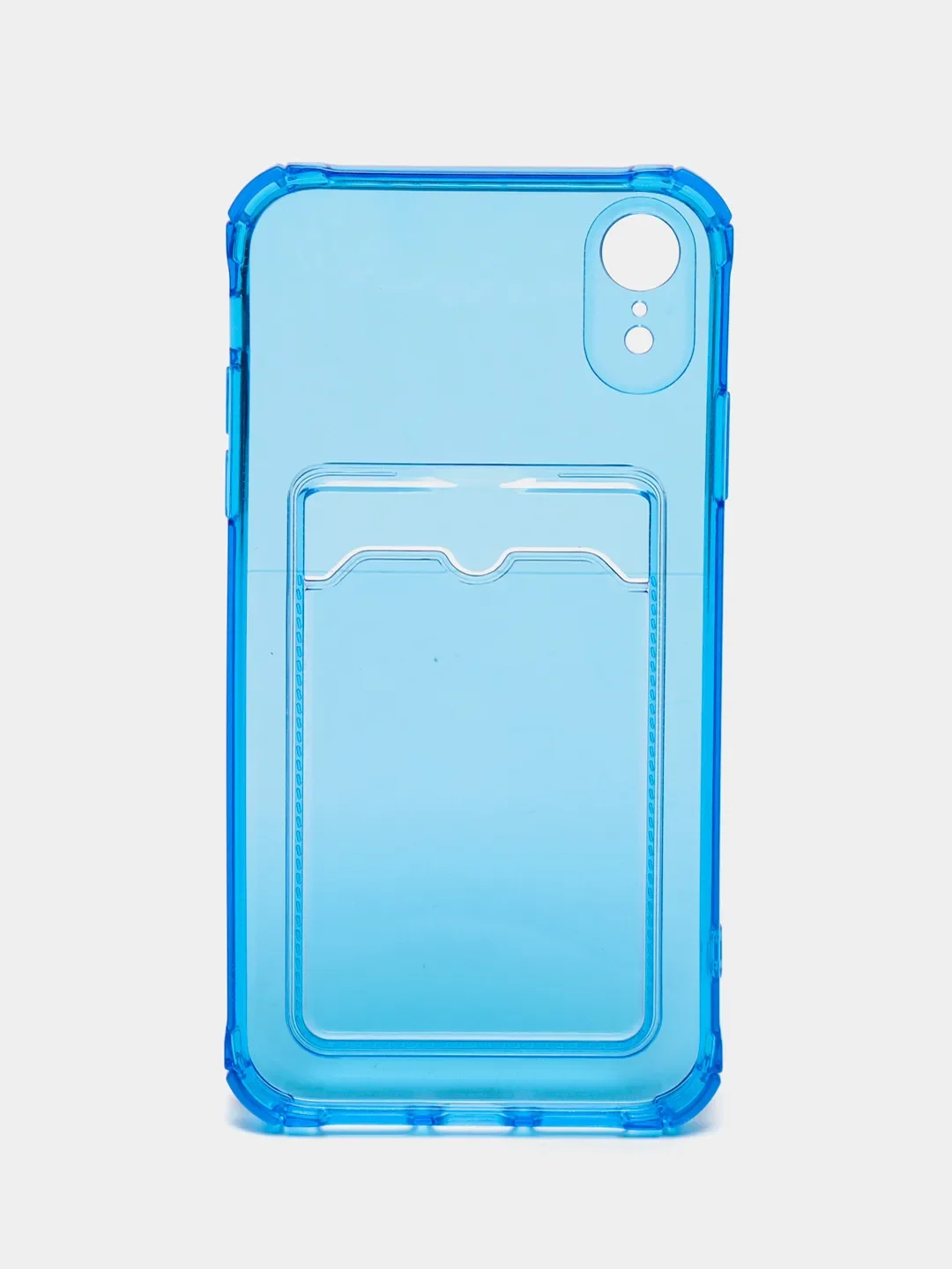 Синий чехол для iPhone 7/8 Plus/XR/11/12/13/Pro/Pro Max, силиконовый, с карманом для карт