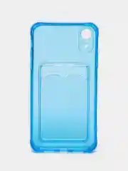 Синий чехол для iPhone 7/8 Plus/XR/11/12/13/Pro/Pro Max, силиконовый, с карманом для карт