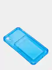 Синий чехол для iPhone 7/8 Plus/XR/11/12/13/Pro/Pro Max, силиконовый, с карманом для карт