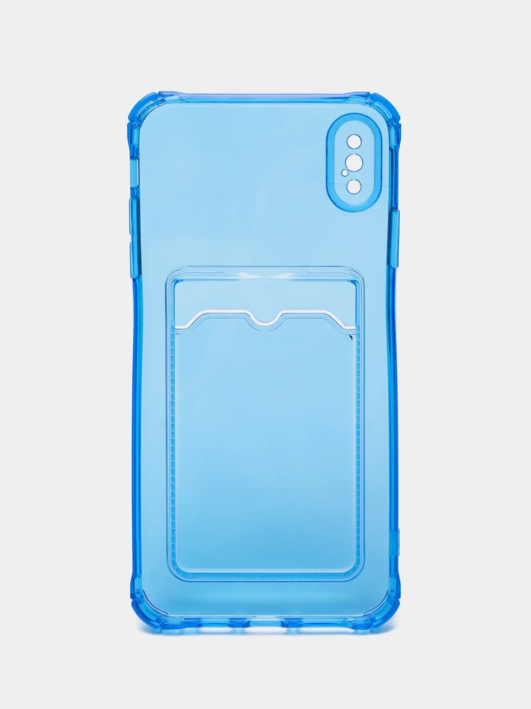 Синий чехол для iPhone 7/8 Plus/XR/11/12/13/Pro/Pro Max, силиконовый, с карманом для карт
