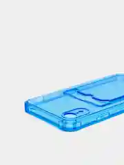 Синий чехол для iPhone 7/8 Plus/XR/11/12/13/Pro/Pro Max, силиконовый, с карманом для карт