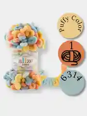 Горчичный пряжа Alize Puffy Color 100% Микрополиэстер 100г  9м