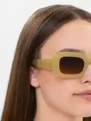 Горчичный прямоугольные солнцезащитные очки