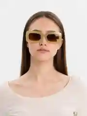 Горчичный прямоугольные солнцезащитные очки