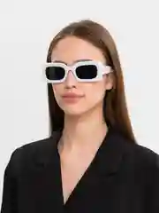 Белый прямоугольные солнцезащитные очки