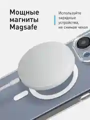 Прозрачный чехол MagSafe для iPhone 15 Pro, Max, Plus пластиковый с силиконом ROSCO и защитой камер