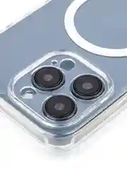 Прозрачный чехол MagSafe для iPhone 15 Pro, Max, Plus пластиковый с силиконом ROSCO и защитой камер