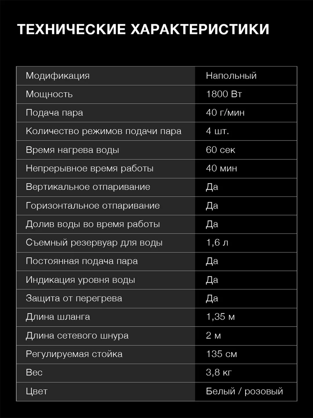 Отпариватель напольный Hyundai H-US02456, белый / розовый