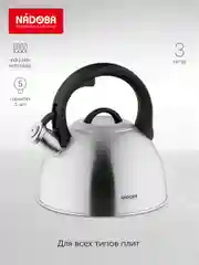 Чайник со свистком, 3 л, NADOBA, серия IRMA