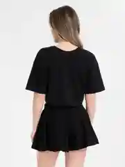 Черный пижама женская с шортами