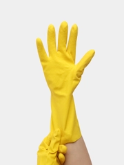 Латексные перчатки Контракт Vileda Professional, желтые, хлопковое напыление